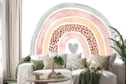 Naklejka: Akwarelowa tęcza w stylu boho