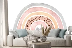 Naklejka: Akwarelowa tęcza w stylu boho
