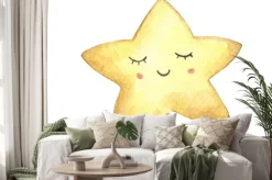 Naklejka: Akwarelowa uśmiechnięta gwiazdka