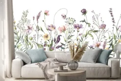 Naklejka: Akwarelowe delikatne kwiaty