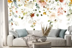 Naklejka: Akwarelowe kolorowe kwiaty