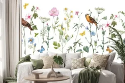 Naklejka: Akwarelowy kwiatowy wzór