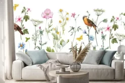 Naklejka: Akwarelowy kwiatowy wzór