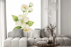 Naklejka: Akwarelowy kwiat jaśminu