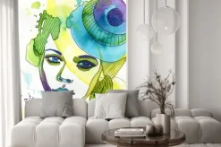 Naklejka: Akwarelowy portret kobiety