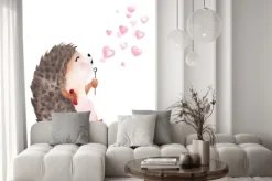 Naklejka: Akwarelowy uroczy jeż