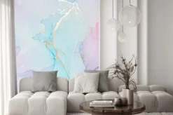 Naklejka: Alcohol ink colors translucent. abstract multicolored marble