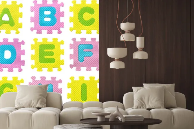 Naklejka: Alfabet puzzle