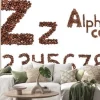 Naklejka: Alfabet z ziaren kawy izolowane