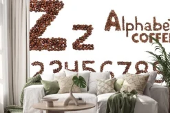 Naklejka: Alfabet z ziaren kawy izolowane