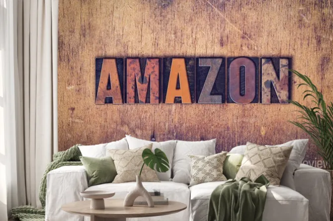 Naklejka: Amazon concept drewniane prasą rodzaj