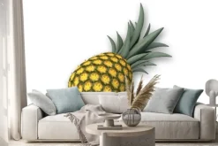 Naklejka: Ananas, owoce tropikalne samodzielnie na białym tle, zbliżenie