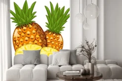 Naklejka: Ananas samodzielnie na białym tle.