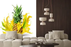 Naklejka: Ananas w plamach farby