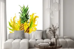 Naklejka: Ananas w plamach farby