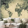 Naklejka: Ancient, old world map. pencil sketch, vintage background