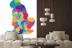 Naklejka: Anglia mapa z regionów