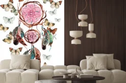 Naklejka: Łapacz snów z mandalami i motylami
