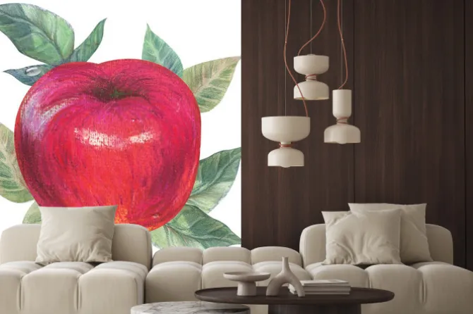 Naklejka: Apple na białym z wycinek ścieżki