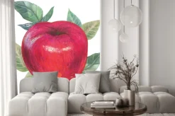 Naklejka: Apple na białym z wycinek ścieżki