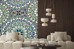 Naklejka: Arabski mozaiki z ręcznych na ścianie meczetu hassana ii