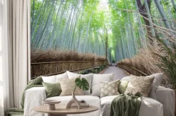 Naklejka: Arashiyama bamboo grove kioto, japonia.