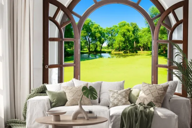 Naklejka: Arch drzwi otwarte staw