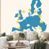 Naklejka: Archiwalne mapa unii europejskiej z flagi ue
