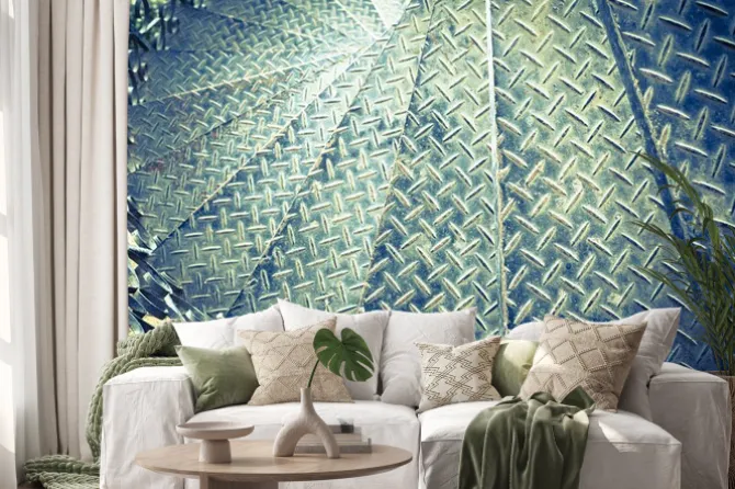 Naklejka: Archiwalne tonowe schody spiralne żelaza tle