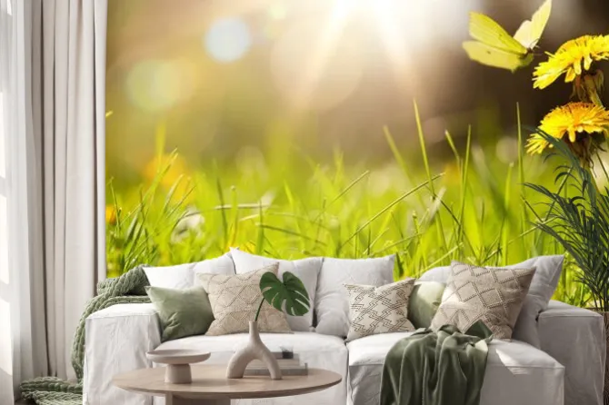 Naklejka: Art abstract spring background or summer background with fresh