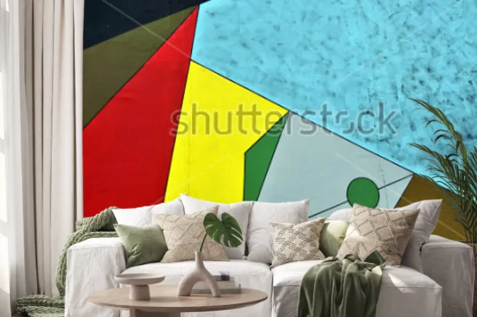 Naklejka: Art on a segment of the berlin wall, the east side gallery, berlin,