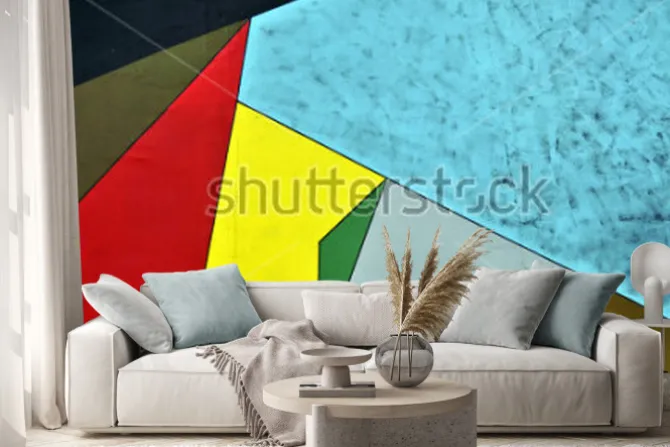 Naklejka: Art on a segment of the berlin wall, the east side gallery, berlin,