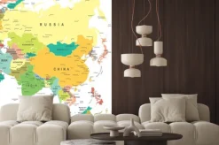 Naklejka: Asia - mapa - ilustracji. asia map - bardzo szczegółowe ilustracji