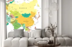 Naklejka: Asia - mapa - ilustracji. asia map - bardzo szczegółowe ilustracji