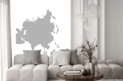 Naklejka: Asia outline world map - vector