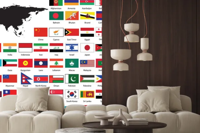 Naklejka: Asian flags