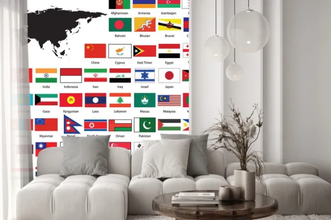 Naklejka: Asian flags