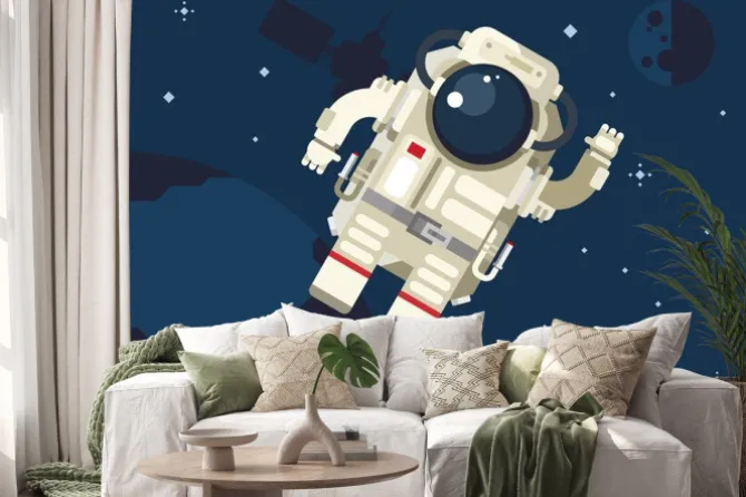 Naklejka: Astronauta w przestrzeni kosmicznej