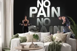 Naklejka: Athletic młodych ludzi do podnoszenia oponę na czarnym tle motywacyjne