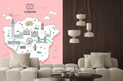 Naklejka: Atrakcje londynu na mapie