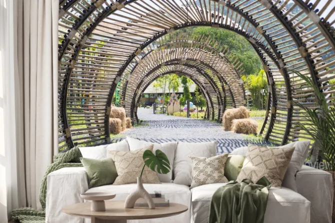 Naklejka: Ażurowy tunel w parku