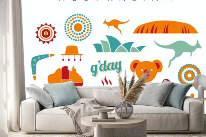 Naklejka: Australia zestaw ikon - ilustracja wektora