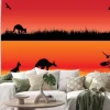 Naklejka: Australian kangaroos in the sunset