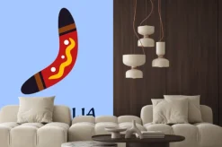 Naklejka: Australian national pojedyncze kolorowe bumerang