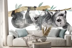 Naklejka: Australijscy zwierzęta akwareli ilustracyjna ręka rysująca przyroda