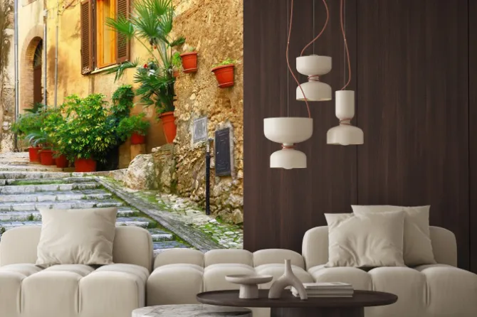 Naklejka: Autentyczne średniowieczne wioski włoch - casperia