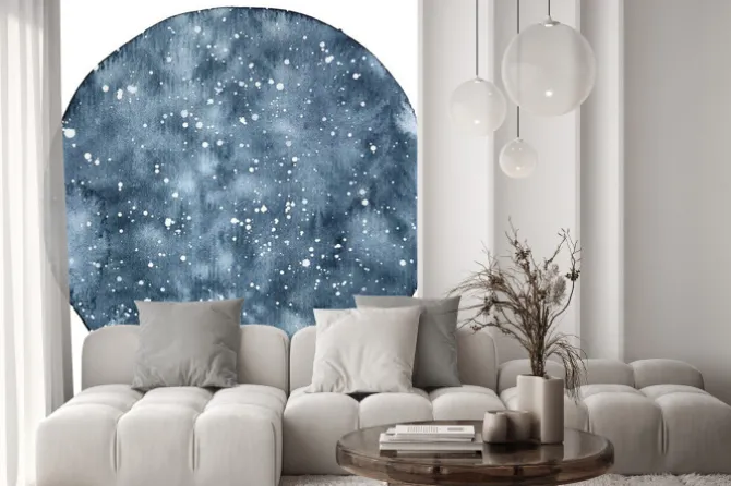 Naklejka: Backround akwarela koło nocnego nieba