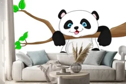 Naklejka: Bajkowa panda na gałęzi