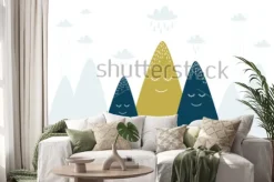 Naklejka: Bajkowe góry w skandynawskim stylu