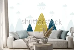 Naklejka: Bajkowe góry w skandynawskim stylu